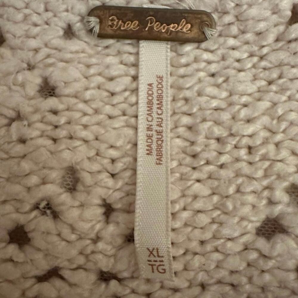 Free People XL Dainty Coquette Lace Collar Hold Me Closer Sweater - Picture 12 of 15